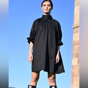 Wyatt Wylde Adrian Reversible Black Cotton Poplin Mini Dress